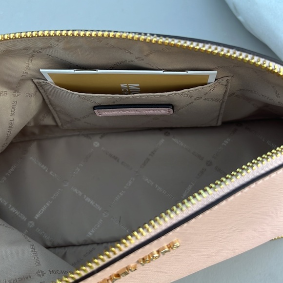 NWT Michael Kors leather travel pouch bag pink blossom - Picture 2 of 6